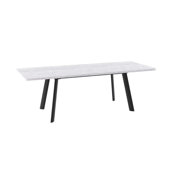 Стол LEON LUX RADIAL-180, раздвижной 180(240)х95, СЕРЫЙ СЛАНЕЦ/ЧЕРНЫЙ LEON LUX RADIAL 180